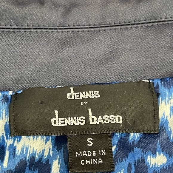 Dennis by Dennis Basso blue and leopard cheetah reversible dress coat size S - Picture 3 of 16